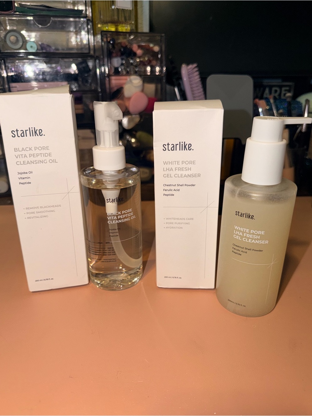 2 items: Starlike Black Pore Cleansing Oil & Starlike White Pore Gel Cleanser